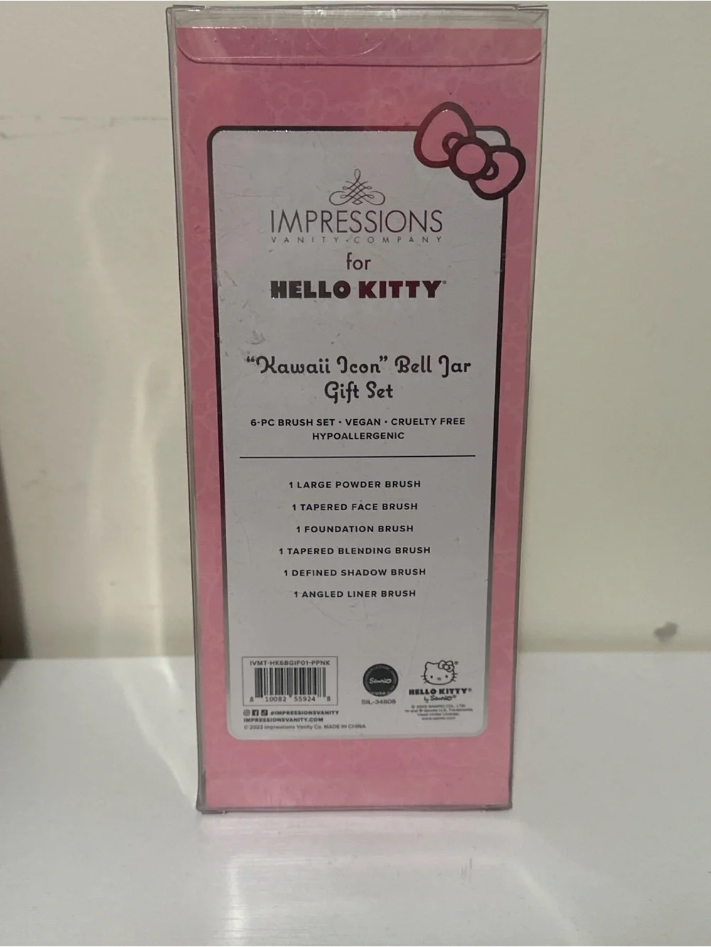Hello Kitty Pink Kawaii Bell Jar Brush Set